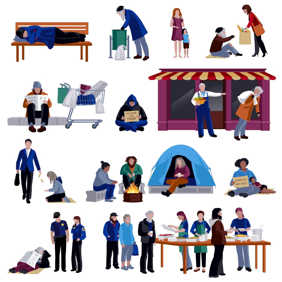 homeless people icons small